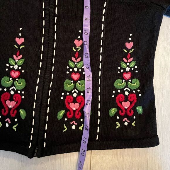 Vintage Orvis knit zip up cardigan embroidered - Picture 9 of 9